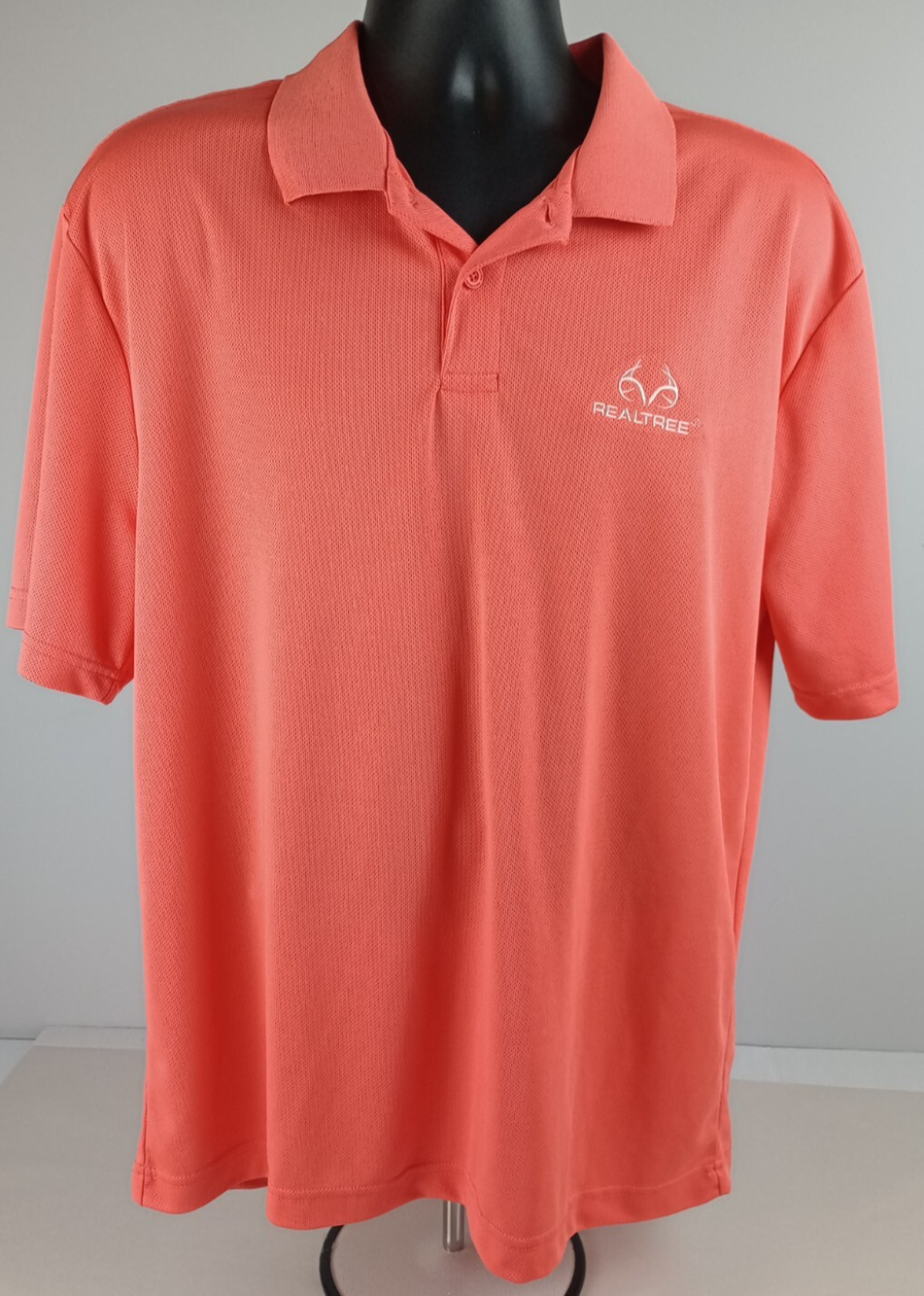 Real Tree Polo Top Men's Size XL Bright Orange Breathable Lightweight Shirt